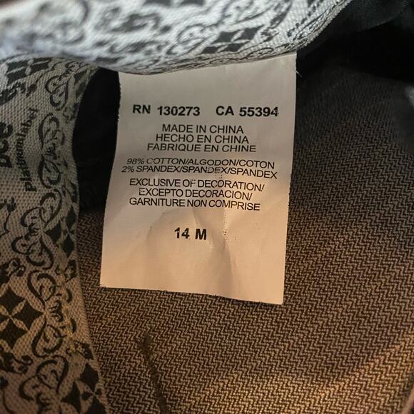 Lee Platinum Label Womens Pinstripe Pants Size 14M Stretch Brown Career Workwear - Picture 2 of 7